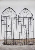 Lot 552 - A pair of  20th century steel and black painted garden gates