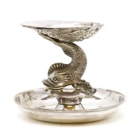 Lot 136 - An Irish silver footed tazza modelled as a dolphin