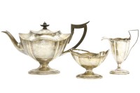 Lot 126 - A silver matched three piece tea set