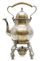 Lot 137 - A silver spirit kettle on stand