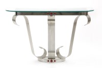 Lot 548 - A ‘Definitive’ glass topped console table