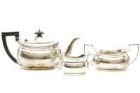 Lot 125 - A three piece silver tea set