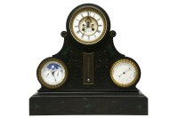 Lot 212 - A large black slate mantle clock