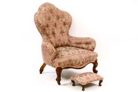 Lot 447A - A Victorian button backed nursing chair