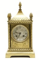 Lot 191 - A late 19th century French brass mantel clock