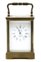 Lot 156 - A French brass carriage clock