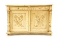 Lot 398 - A Continental pine two door cupboard
