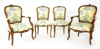 Lot 506 - A pair of Louis XV-style elbow chairs