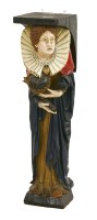 Lot 150 - A carved wooden and polychrome painted figure of Elizabeth I