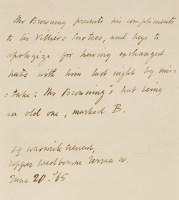 Lot 72 - Robert Browning- Autograph Letter: Written in the third person