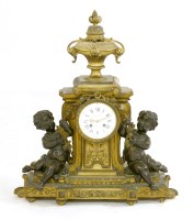 Lot 443 - A French gilt bronze mantel clock