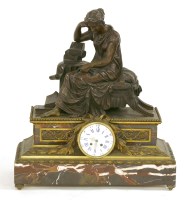 Lot 444 - A French gilt bronze-mounted mantel clock