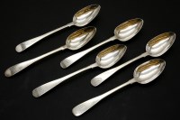 Lot 103 - Six George III Scottish silver table spoons