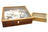 Lot 208 - A quantity of various jewellery and bijouterie in two glass topped cabinets