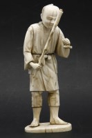 Lot 171 - A Japanese ivory durmano figure of a standing man