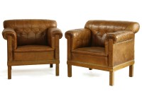 Lot 446 - A pair of French Art Deco tub chairs