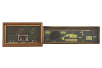 Lot 346 - A framed display case of replica fishing tackle items