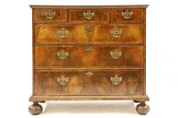Lot 486 - A William and Mary walnut and oak chest
