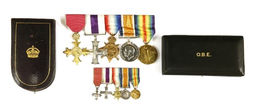 Lot 211 - A military cross group of five medals