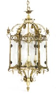 Lot 557 - A large brass hall lantern