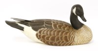 Lot 166 - A carved and painted wood Canada goose