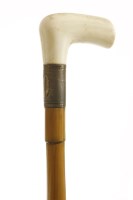 Lot 240 - An ivory-handled cane