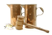 Lot 220 - A large copper hunting horn and one other