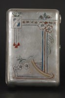 Lot 100 - A Russian silver and enamelled cigarette case