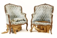 Lot 558 - A pair of mahogany Louis XVI style fauteuils