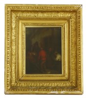 Lot 448 - An 18th century Dutch oil painting of a tavern scene