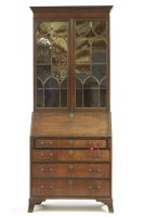 Lot 598 - A mahogany bureau bookcase