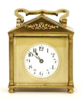 Lot 126 - An early 20th century brass carriage clock