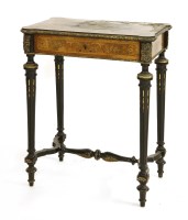 Lot 579 - An inlaid gilt-mounted and ebonised table