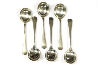Lot 108 - Six silver soup spoons