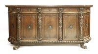 Lot 597 - An Italian walnut credenza