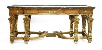 Lot 592 - An oak breakfront hall table