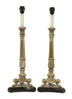 Lot 616 - A pair of Regency-style table lamps