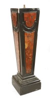 Lot 628 - A slate and rouge marble pedestal