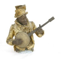 Lot 591 - Lots 591 to 628
The Sir Rod Stewart Collection

A cold painted spelter figure of a black musician