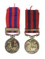 Lot 215 - Two India General Service medals with Perak clasps