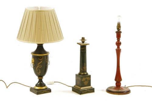 Lot 403 - Two painted metal table lamps