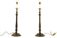 Lot 348 - A pair of George III-style mahogany and gilt-mounted table lamps