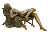 Lot 176 - A patinated spelter figure of a lady