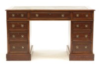 Lot 622 - A mahogany pedestal desk