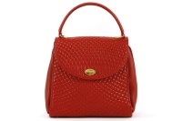 Lot 1135 - A Bally red quilted leather satchel cross-body bag