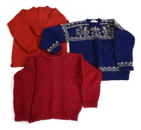 Lot 1335 - A vintage Marc O'Polo red hand-knitted wool jumper