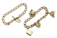 Lot 10 - Two 9ct gold curb link bracelets