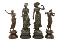Lot 243 - A pair of spelter figures of ladies