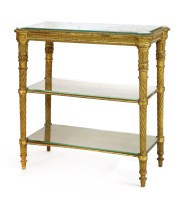 Lot 633 - A French giltwood and walnut three tier side table