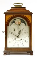 Lot 437 - A small inlaid mahogany bracket clock